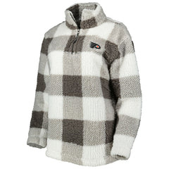 NHL Philadelphia Flyers G-III 4Her by Carl Banks Women's Logo Plaid Sherpa Quarter-Zip Jacket - Gray/White