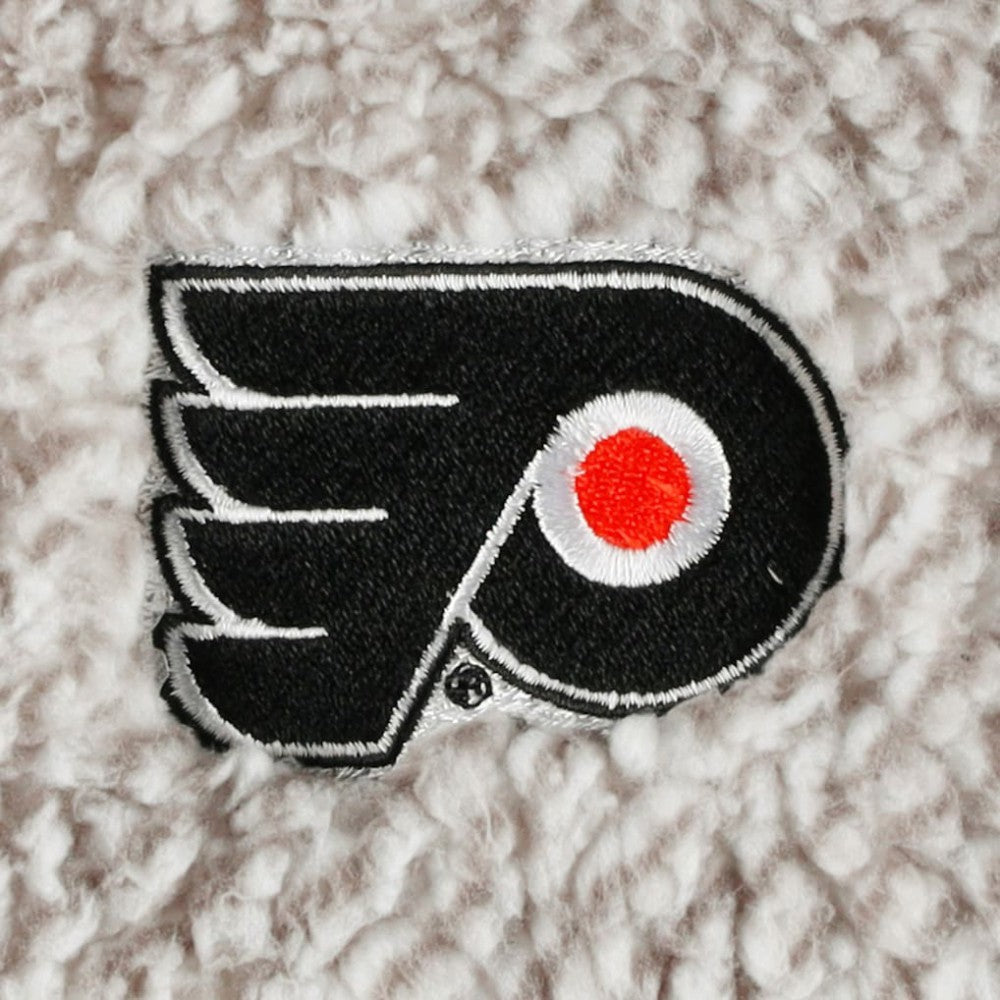 NHL Philadelphia Flyers G-III 4Her by Carl Banks Women's Logo Plaid Sherpa Quarter-Zip Jacket - Gray/White