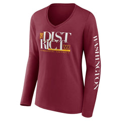 Washington Commanders Women's Hometown Sweep Long Sleeve V-Neck T-Shirt Burgundy