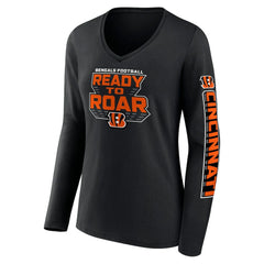 Cincinnati Bengals Women's Hometown Sweep Long Sleeve V-Neck T-Shirt Black