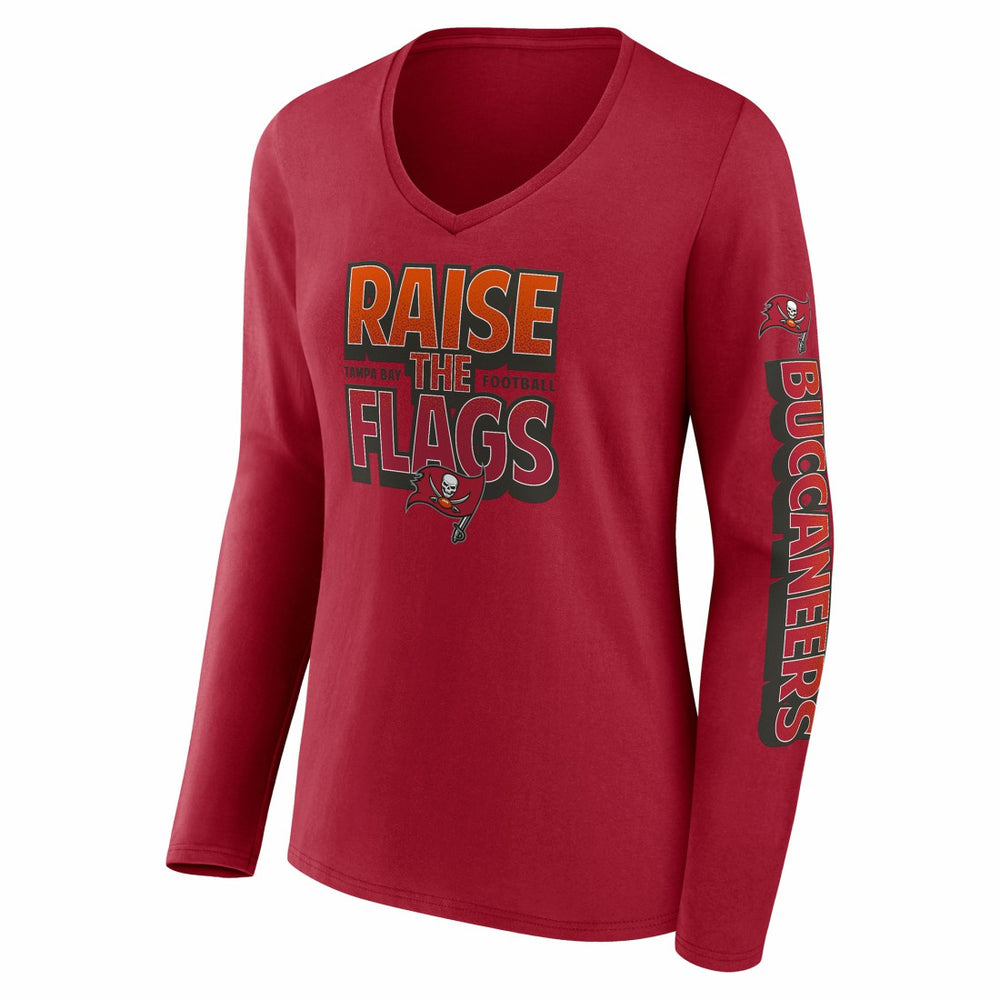 Tampa Bay Buccaneers Women's Hometown Sweep Long Sleeve V-Neck T-Shirt Red