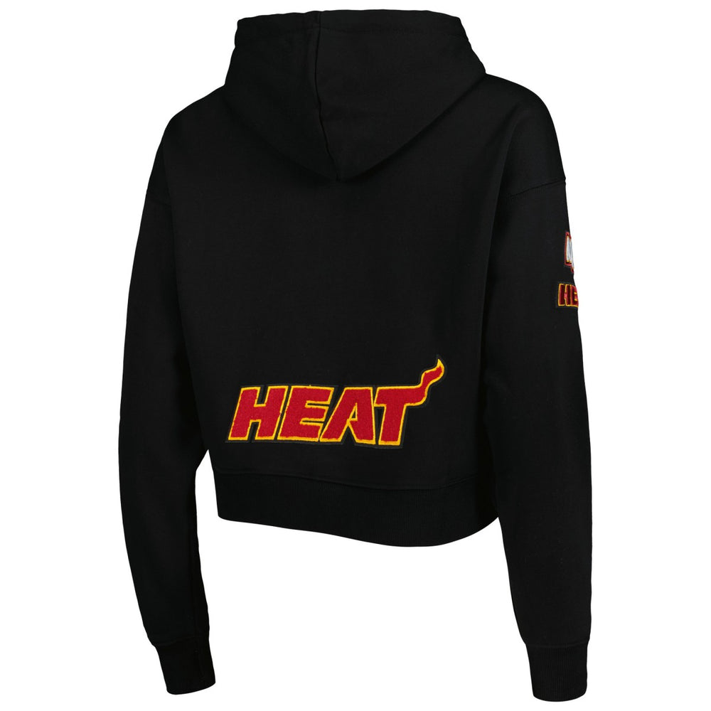 Miami Heat Pro Standard Women's Classic Fleece Cropped Pullover Hoodie Black