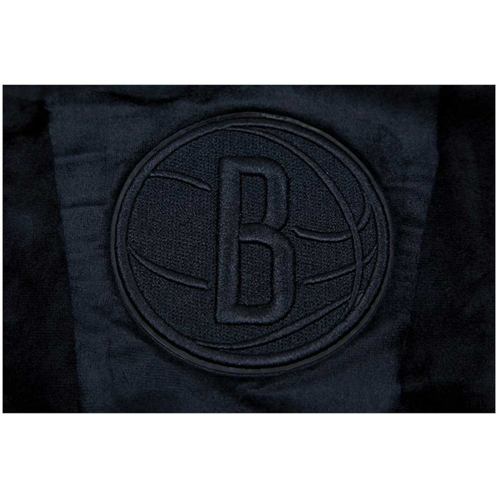 Brooklyn Nets Pro Standard Women's Triple Black Velour Full-Zip Hoodie