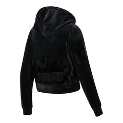 Miami Heat Pro Standard Women's Triple Black Velour Full-Zip Hoodie