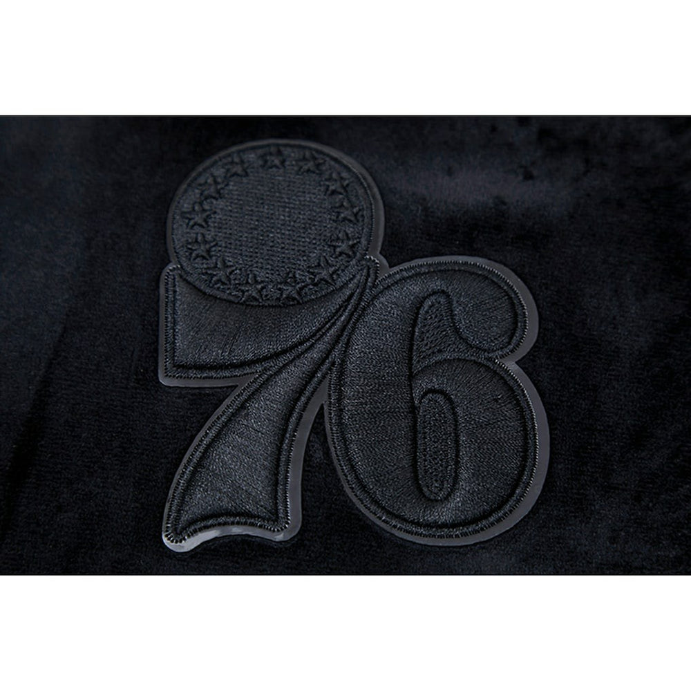 Philadelphia 76ers Pro Standard Women's Triple Black Velour Full-Zip Hoodie