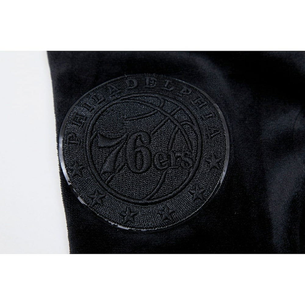 Philadelphia 76ers Pro Standard Women's Triple Black Velour Full-Zip Hoodie