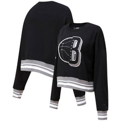 Brooklyn Nets Pro Standard Women's Mash Up Pullover Sweatshirt Black