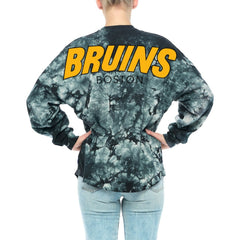 NHL Boston Bruins Fanatics Women's Crystal-Dye Long Sleeve T-Shirt - Black