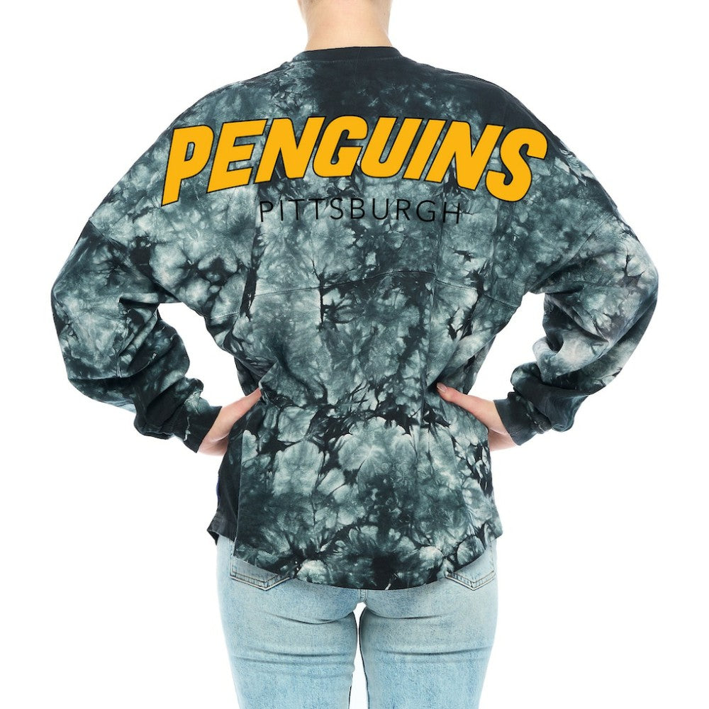 NHL Pittsburgh Penguins Fanatics Women's Crystal-Dye Long Sleeve T-Shirt - Black