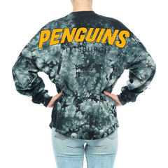 NHL Pittsburgh Penguins Fanatics Women's Crystal-Dye Long Sleeve T-Shirt - Black