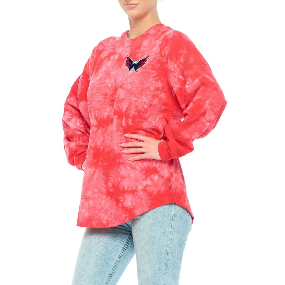 NHL Washington Capitals Fanatics Women's Crystal-Dye Long Sleeve T-Shirt - Red