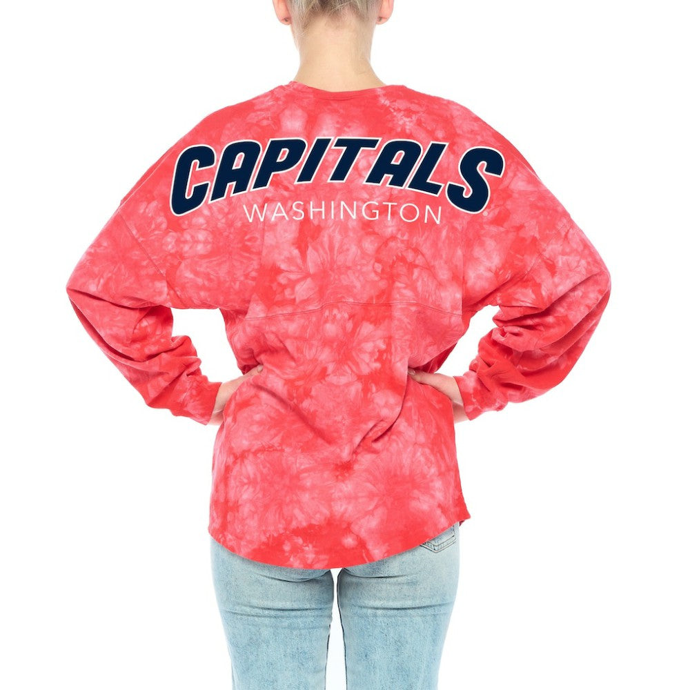 NHL Washington Capitals Fanatics Women's Crystal-Dye Long Sleeve T-Shirt - Red