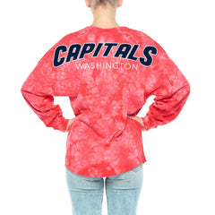NHL Washington Capitals Fanatics Women's Crystal-Dye Long Sleeve T-Shirt - Red