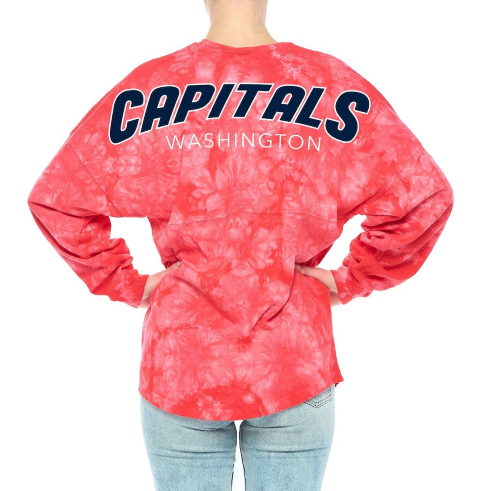 NHL Washington Capitals Fanatics Women's Crystal-Dye Long Sleeve T-Shirt - Red