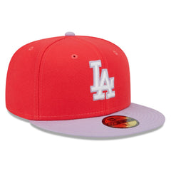 Los Angeles Dodgers New Era Spring Color Two-Tone 59FIFTY Fitted Hat - Red/Lavender Hats