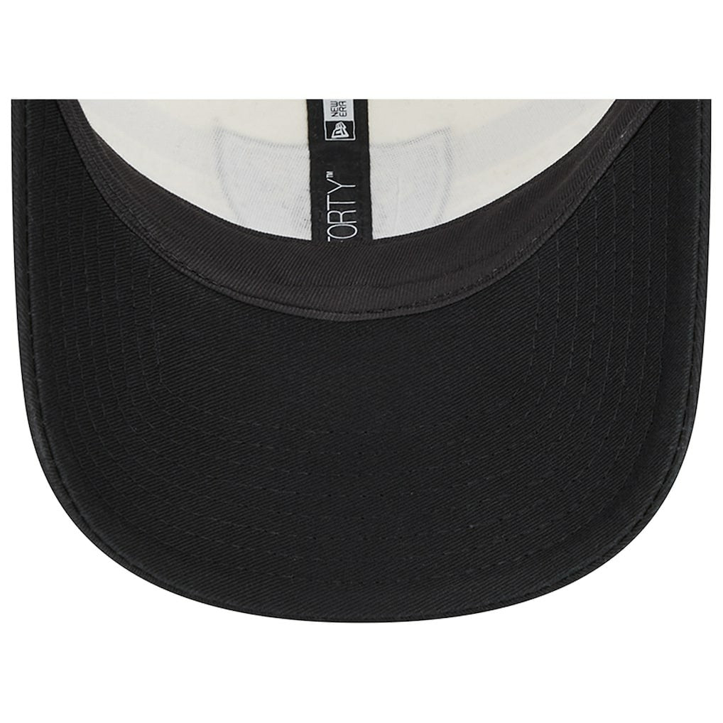 Las Vegas Raiders New Era Team Stripe Trucker 9FORTY Snapback Hat Cream/Black