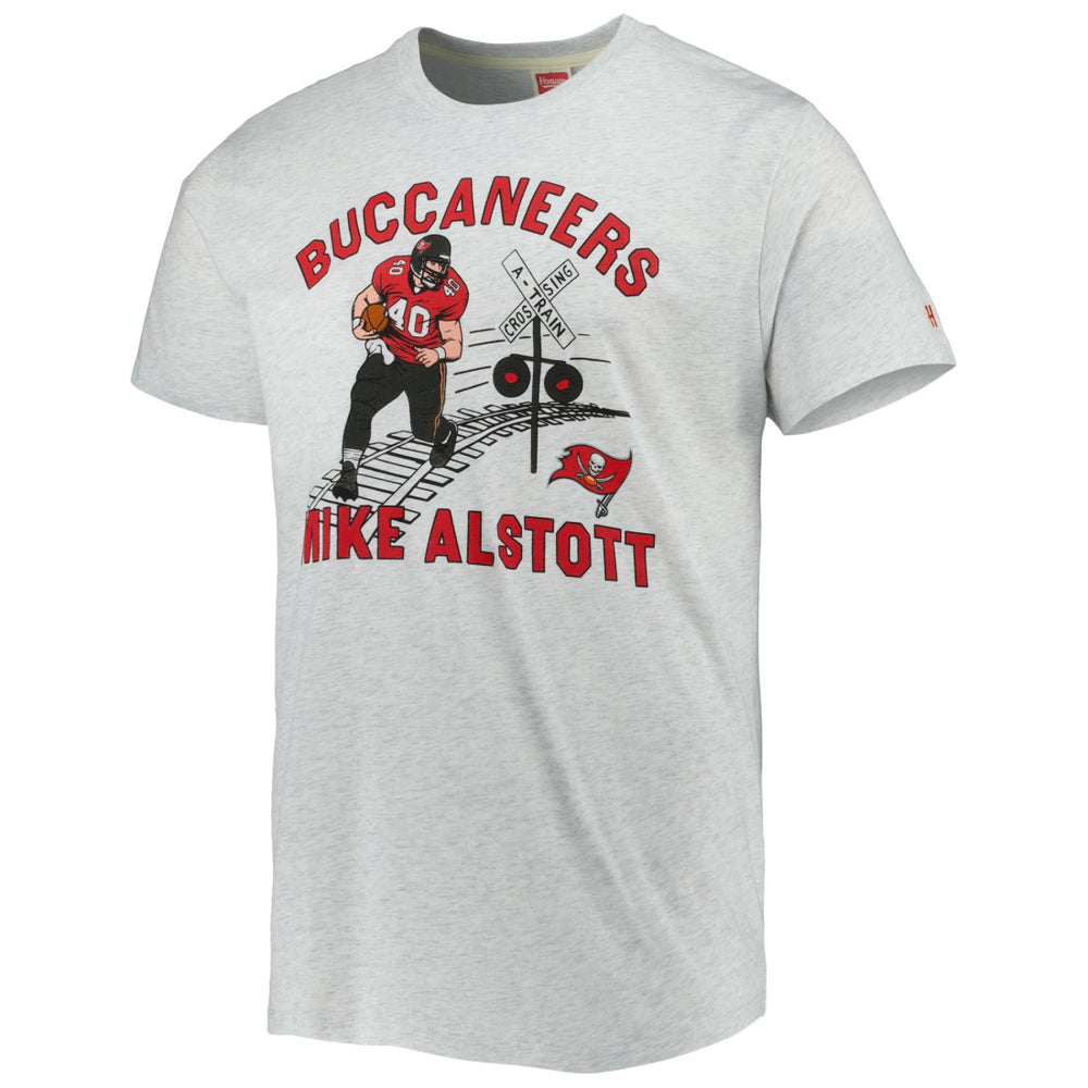 Mike Alstott Tampa Bay Buccaneers Homage Unisex Caricature Retired Player Tri-Blend T-Shirt Ash