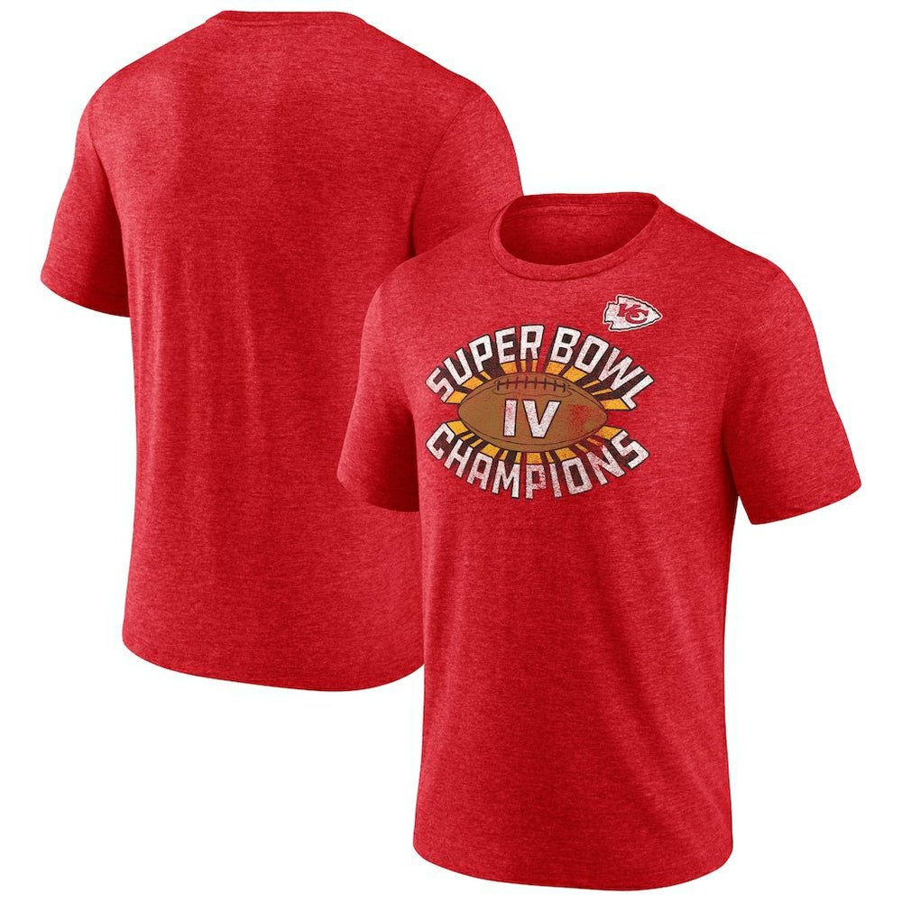 Kansas City Chiefs Hometown Old-Fashioned Super Bowl IV Champions Tri-Blend T-Shirt Heather Red