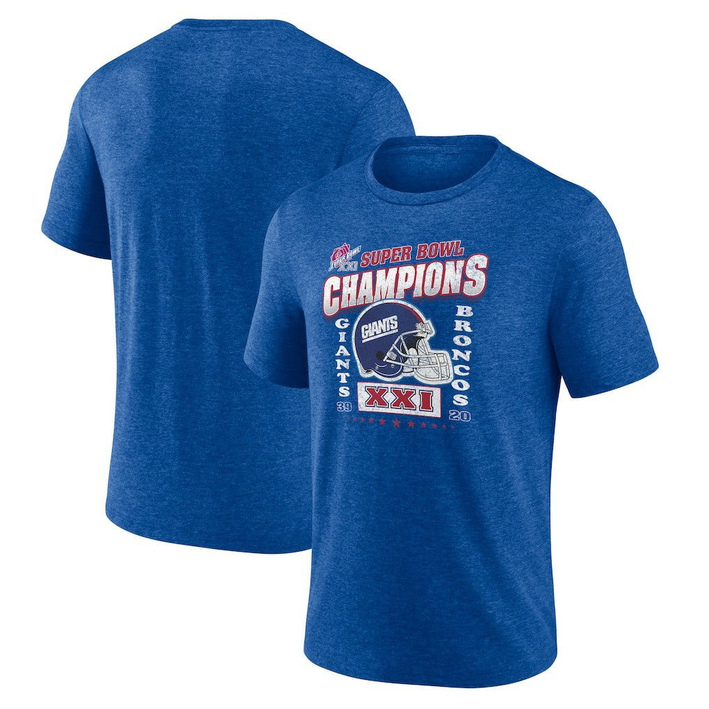 New York Giants Hometown Old-Fashioned Super Bowl XXI Champions Tri-Blend T-Shirt Royal