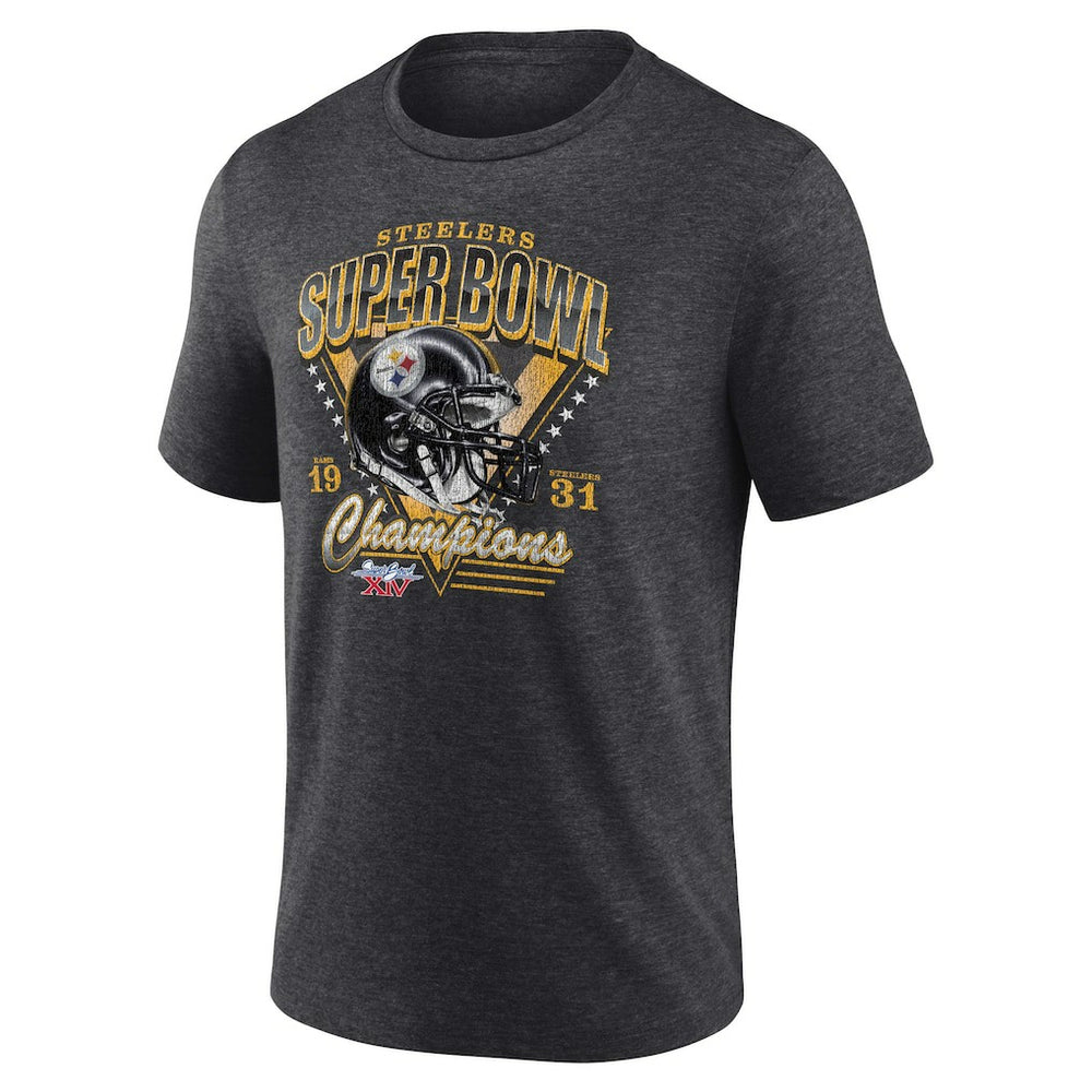 Pittsburgh Steelers Hometown Old-Fashioned Super Bowl XIV Champions Tri-Blend T-Shirt Charcoal