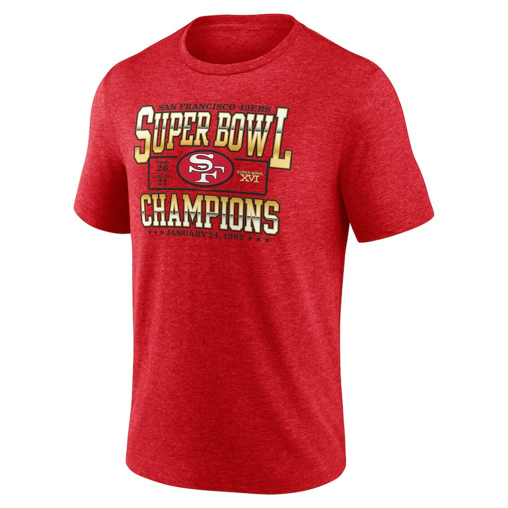San Francisco 49ers Hometown Old-Fashioned Super Bowl XVI Champions Tri-Blend T-Shirt Scarlet