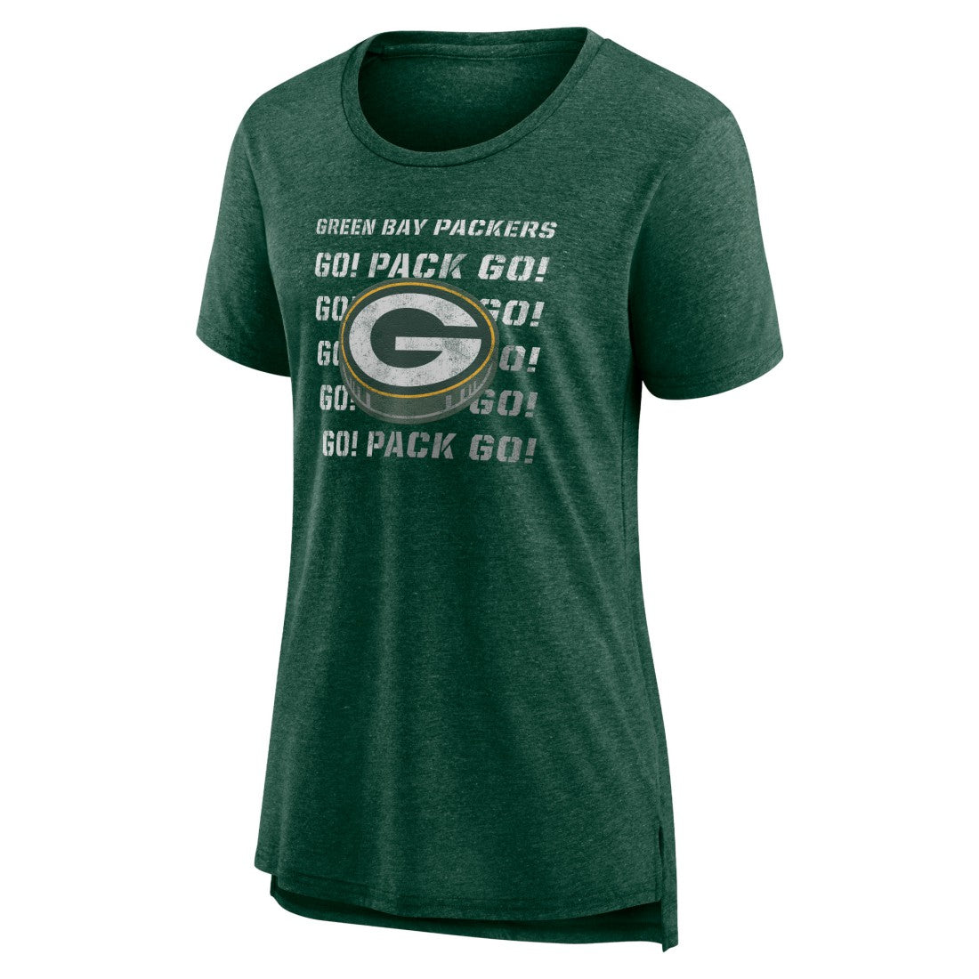 Green Bay Packers Women's Hometown First Down Tri-Blend T-Shirt Heather Green