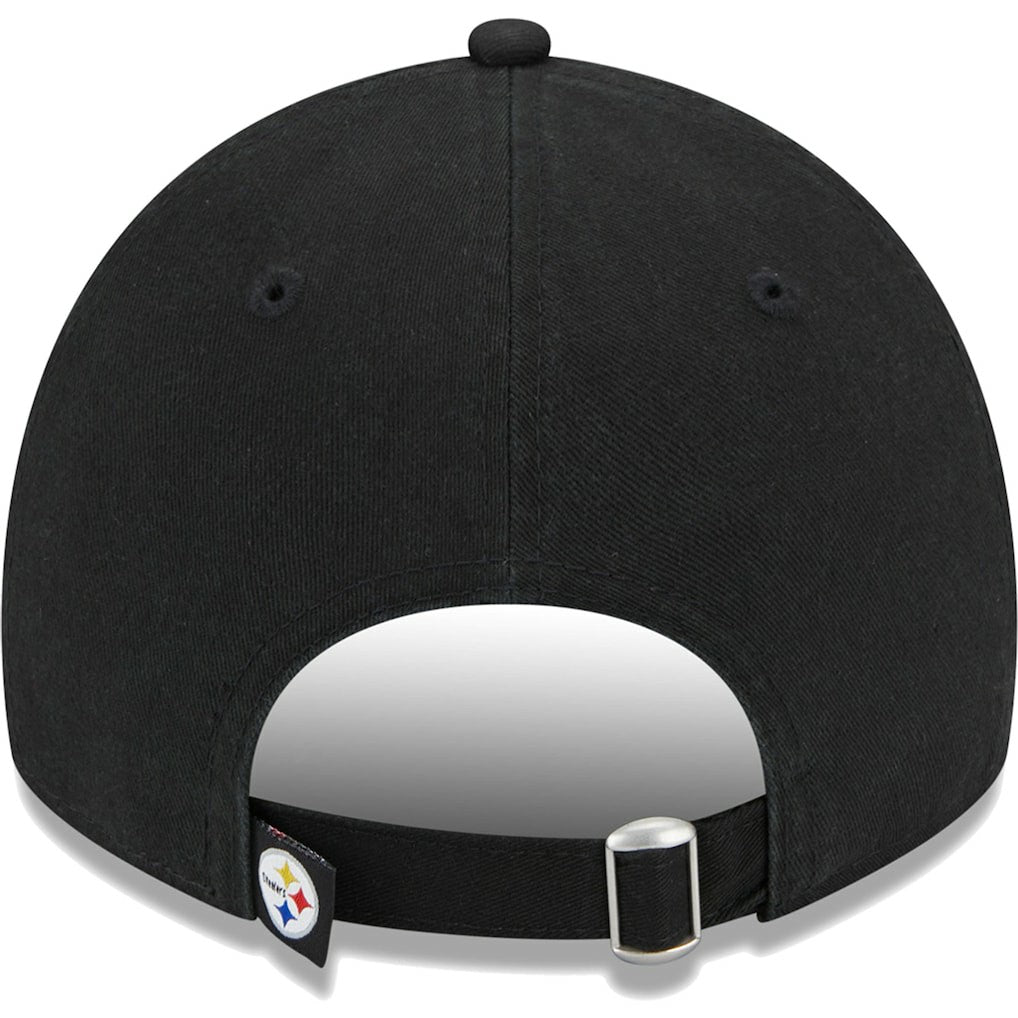 Pittsburgh Steelers New Era Women's Leaves 9TWENTY Adjustable Hat Black