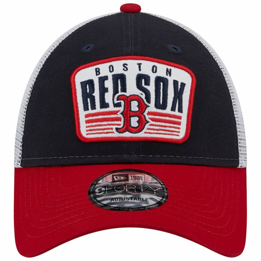 Boston Red Sox New Era Two-Tone Patch 9FORTY Snapback Hat - Navy Hats