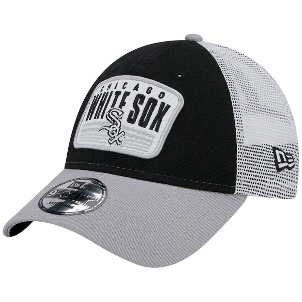 Chicago White Sox New Era Two-Tone Patch 9FORTY Snapback Hat - Black Hats