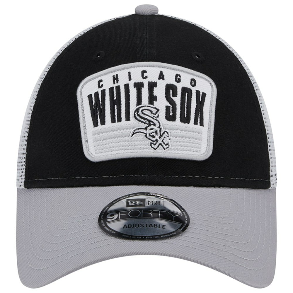 Chicago White Sox New Era Two-Tone Patch 9FORTY Snapback Hat - Black Hats