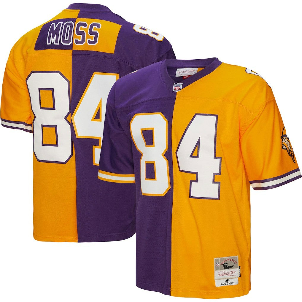 NFL Randy Moss Minnesota Vikings 1998 Split Legacy Replica Jersey - Purple/Gold online