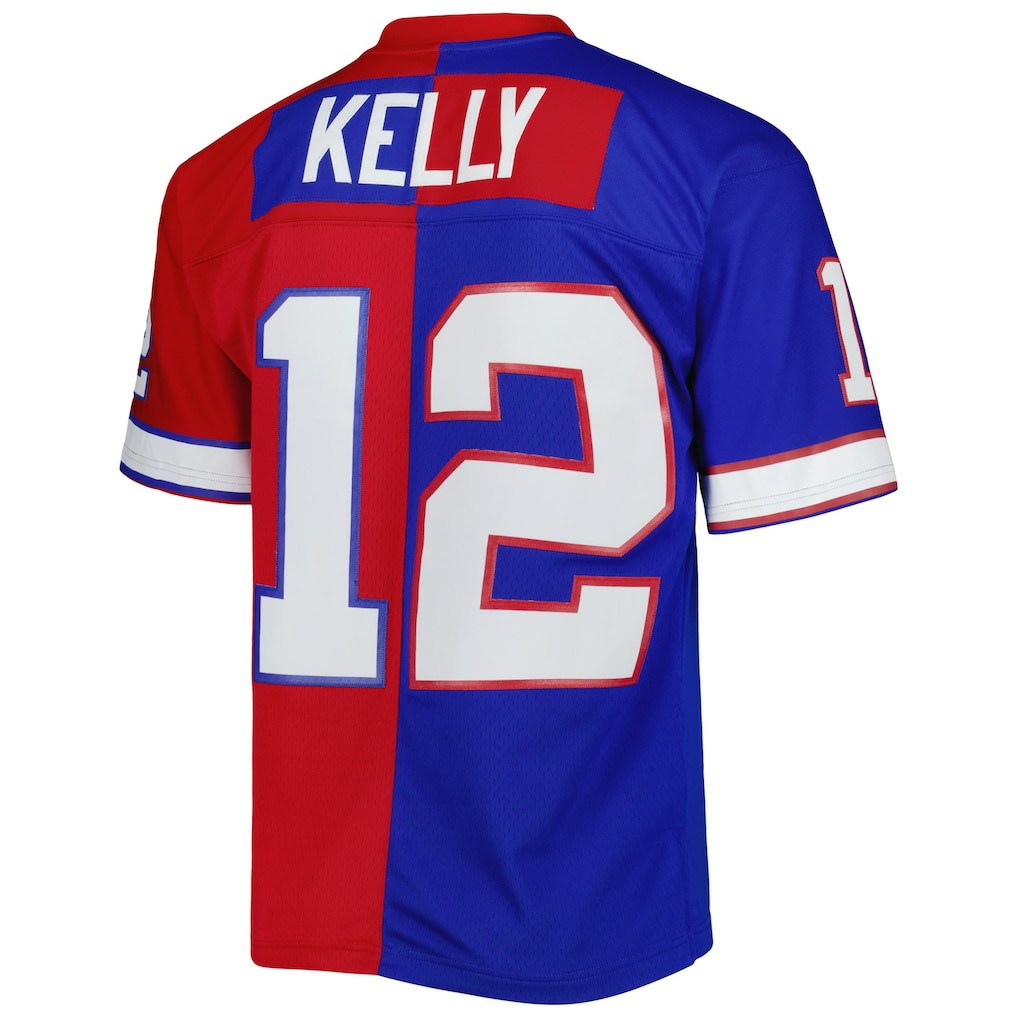 Jim Kelly Buffalo Bills 1990 Split Legacy Replica Jersey Royal/Red