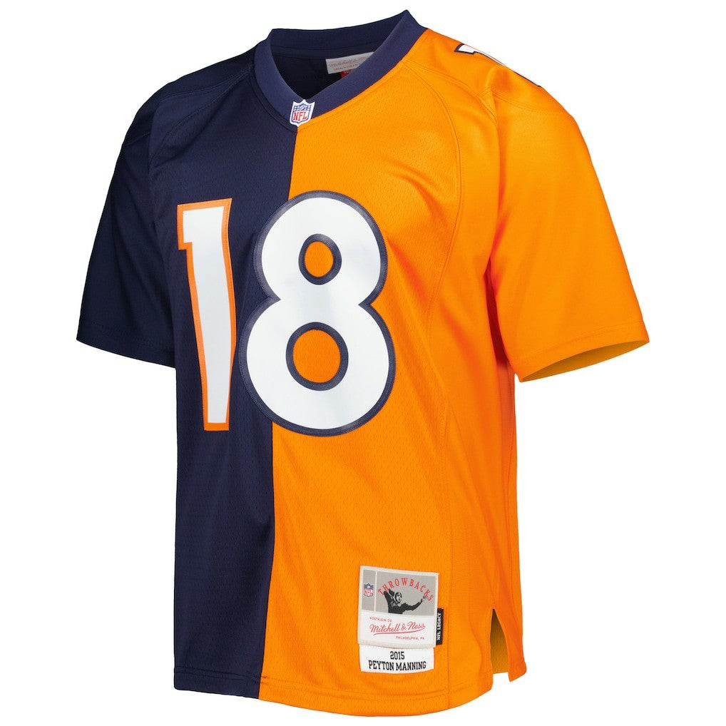 Peyton Manning Denver Broncos 2015 Split Legacy Replica Jersey Navy/Orange