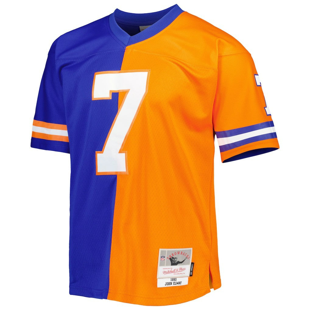 John Elway Denver Broncos 1990 Split Legacy Replica Jersey Royal/Orange
