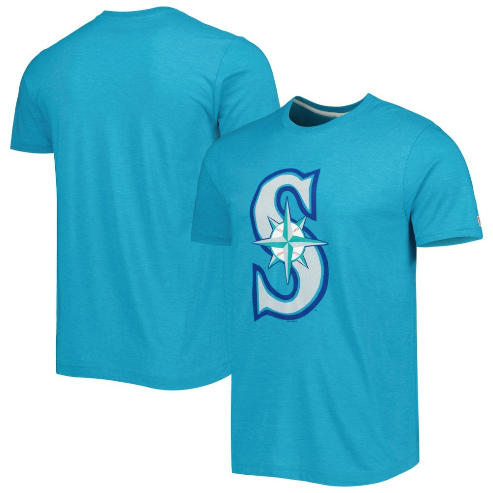 Seattle Mariners Homage Hand Drawn Logo Tri-Blend T-Shirt - Teal T-shirts
