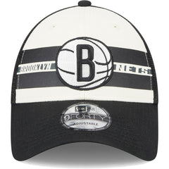 Brooklyn Nets Stripes 9FORTY Trucker Snapback Hat Black