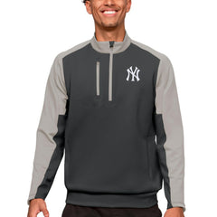 New York Yankees Antigua Team Quarter-Zip Pullover Top - Charcoal Pullover