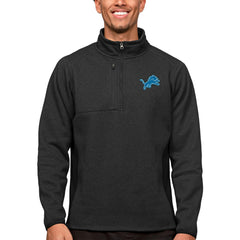Detroit Lions Antigua Course Quarter-Zip Pullover Top Heathered Black