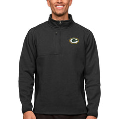 Green Bay Packers Antigua Course Quarter-Zip Pullover Top Heathered Black