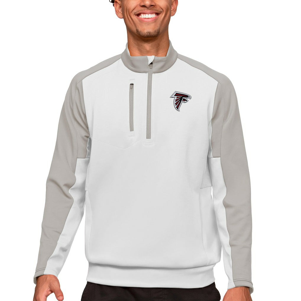 Atlanta Falcons Antigua Team Quarter-Zip Pullover Top White