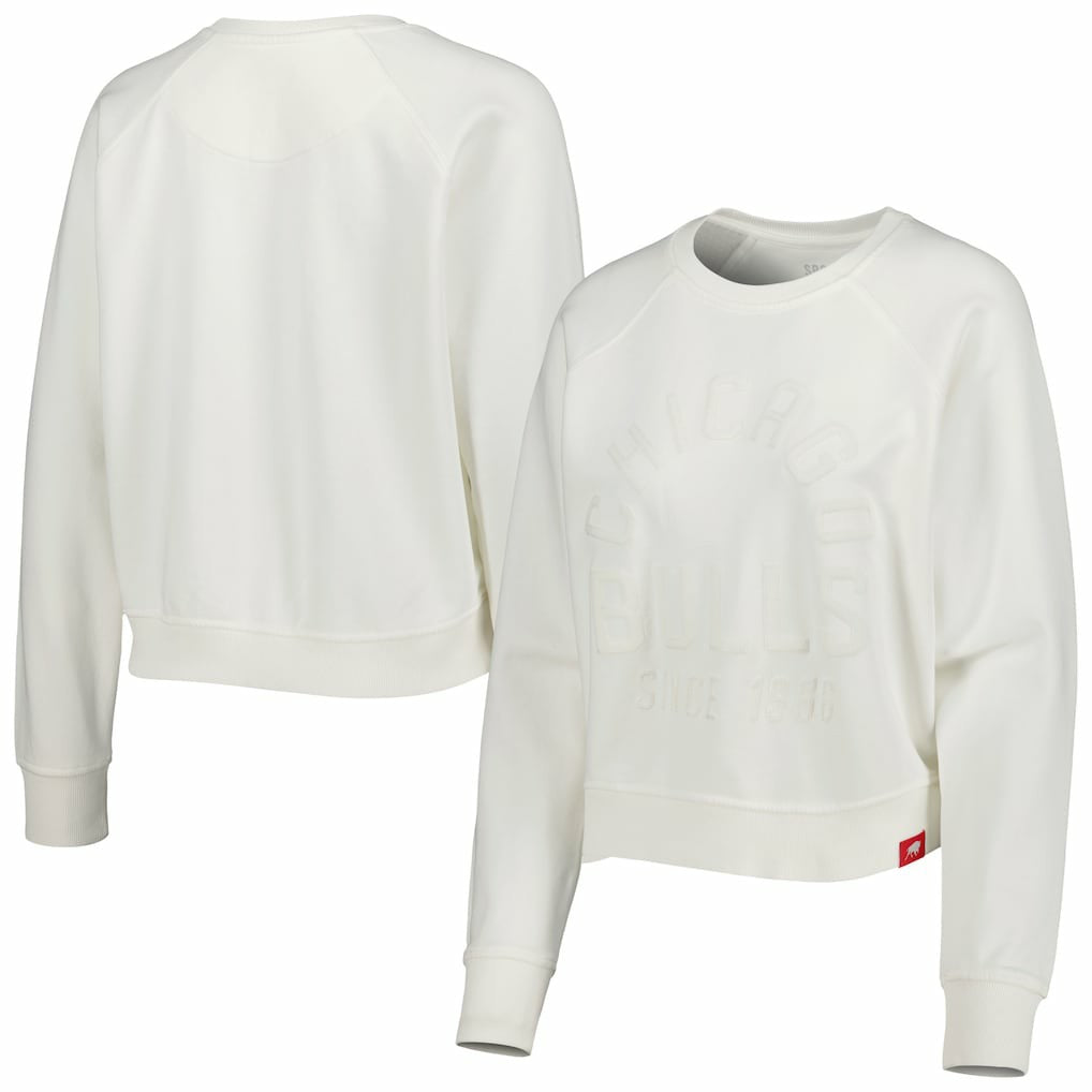 Chicago Bulls Sportiqe Women's Ashlyn Brava Raglan Pullover Sweatshirt Cream