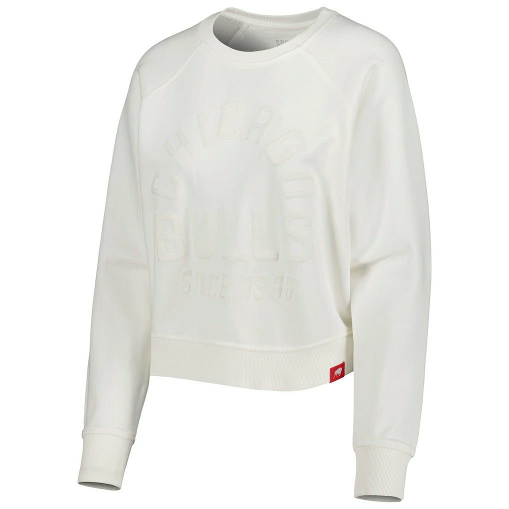 Chicago Bulls Sportiqe Women's Ashlyn Brava Raglan Pullover Sweatshirt Cream