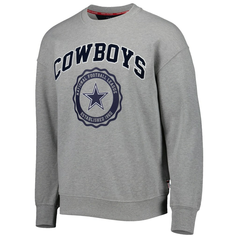 Dallas Cowboys Tommy Hilfiger Ronald Crew Sweatshirt Heather Gray
