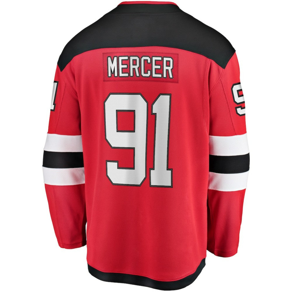 NHL Dawson Mercer New Jersey Devils Fanatics Home Breakaway Jersey - Red