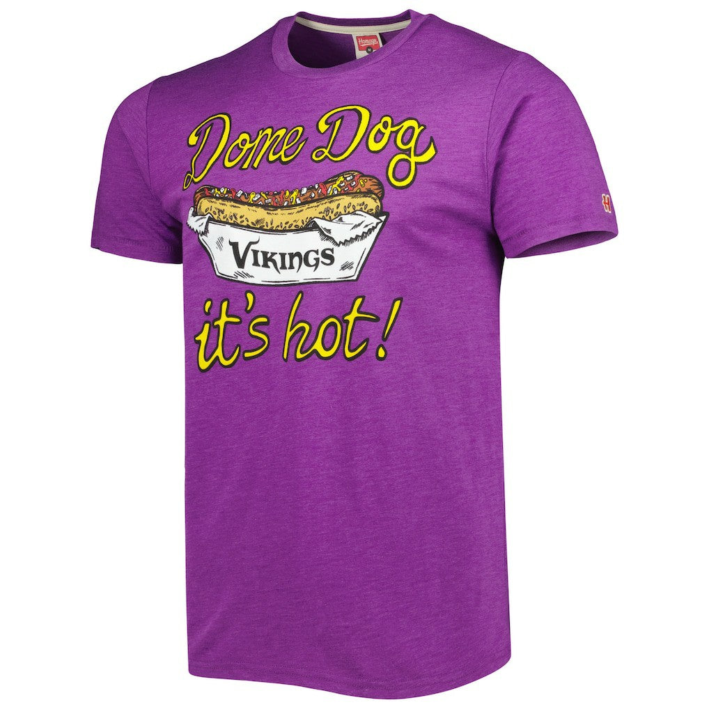 Minnesota Vikings Homage Dome Dog Hyper Local Tri-Blend T-Shirt Purple