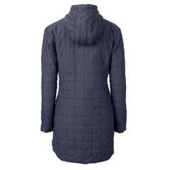 Atlanta Braves Cutter & Buck Women's Rainier Primaloft Eco Full-Zip Hoodie Long Coat - Heathered Navy Hoodies