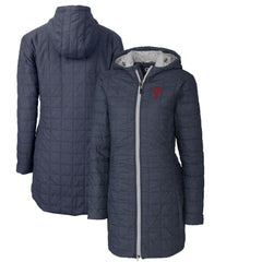 Philadelphia Phillies Cutter & Buck Women's Rainier Primaloft Eco Full-Zip Hoodie Long Coat - Heathered Navy Hoodies
