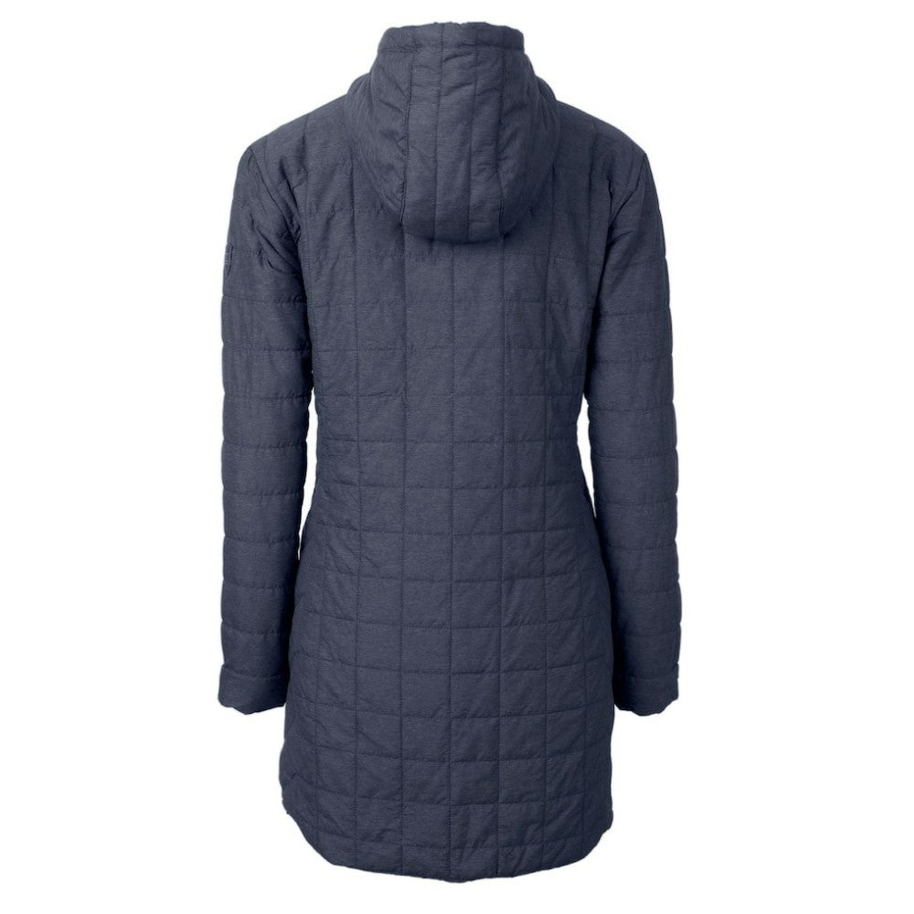 Philadelphia Phillies Cutter & Buck Women's Rainier Primaloft Eco Full-Zip Hoodie Long Coat - Heathered Navy Hoodies