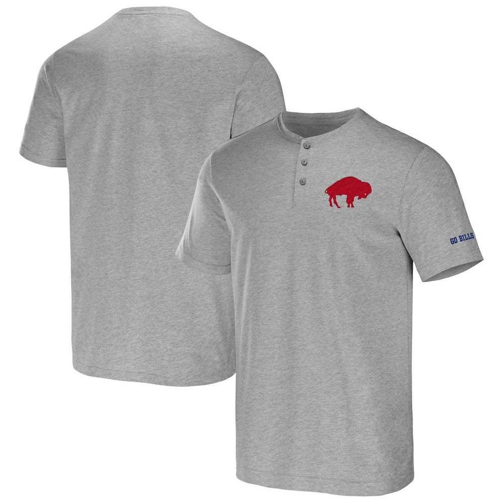 Buffalo Bills NFL x Darius Rucker Collection Henley T-Shirt Heathered Gray