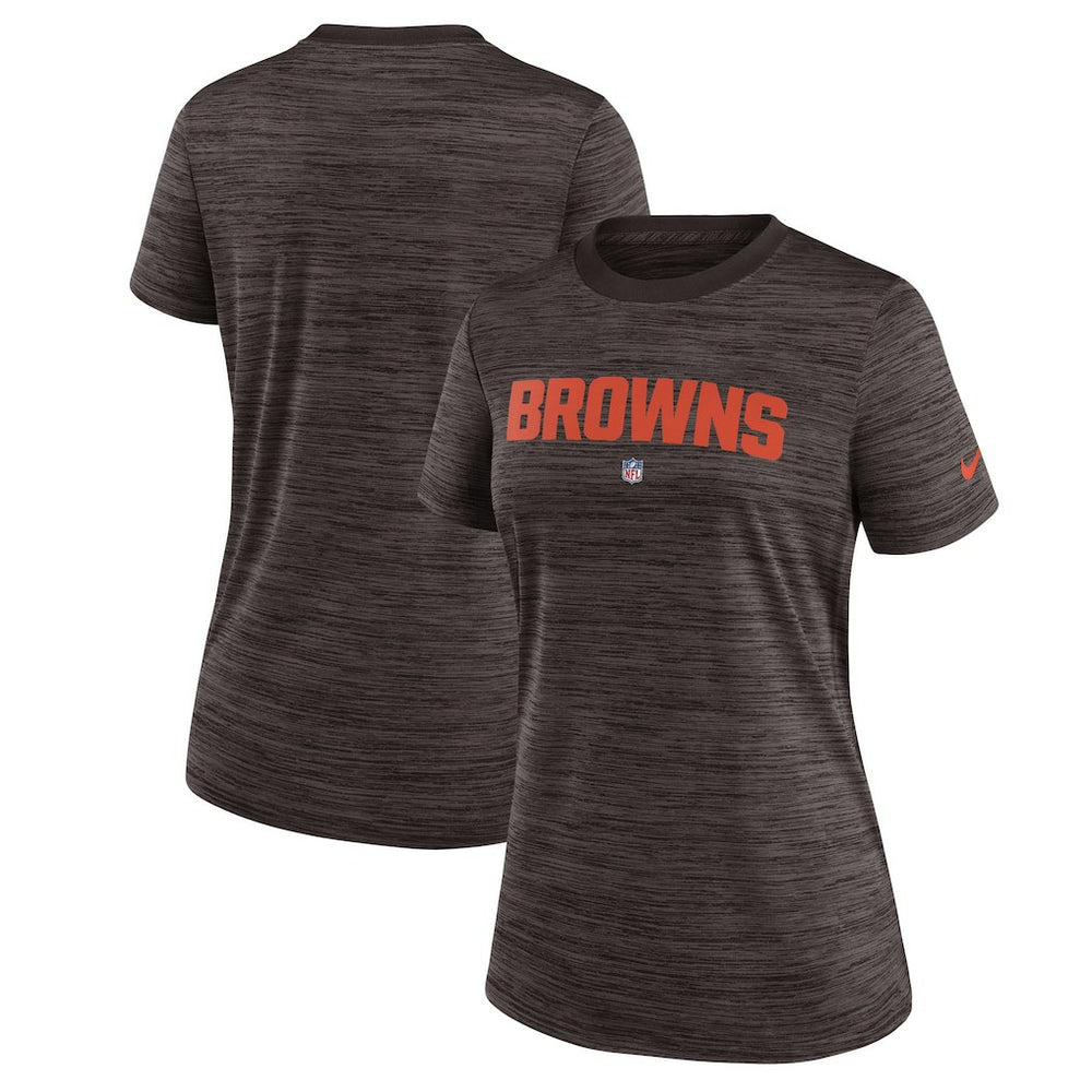 Cleveland Browns Women's Sideline Velocity Performance T-Shirt Brown